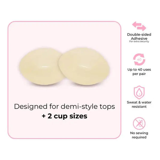 BOOMBA Demi Boost - Patented Sticky Inserts for Demi-Cup Styled Clothing - Outfit Enhancer