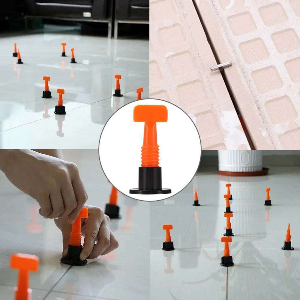 51Pcs Floor Tile Leveling System Clips Spacers Porcelain Ceramic Leveler Kit for Tile Laying Wall Fixing Construction Tools