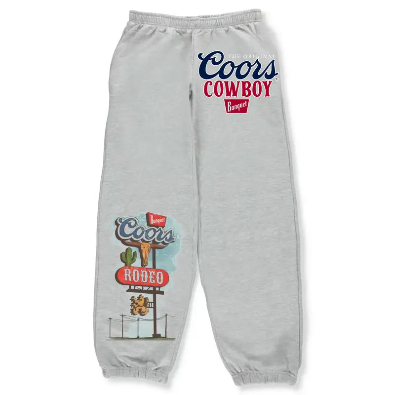 Y2K Streetwear Coors Banquet Rodeo Next Stop Unisex Sweatpants for Running and Casual Sports, Comfortable and Stylish Clothing, All Season Joggers Unisex, Gift for Him/Her Fabric Womenswear Trouser Underwear