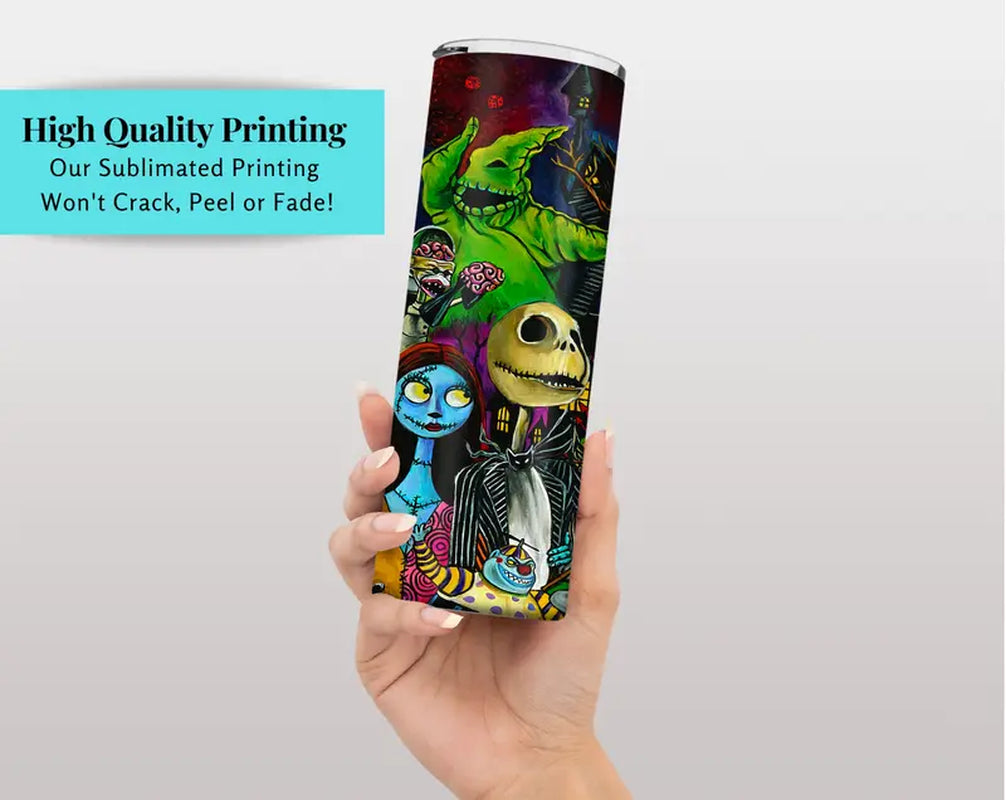 Nightmare before Christmas Tumbler, Jack Skellington Cup, Oogie Boogie, Sally, Mayor, Barrel Custom 20Oz Skinny Tumbler