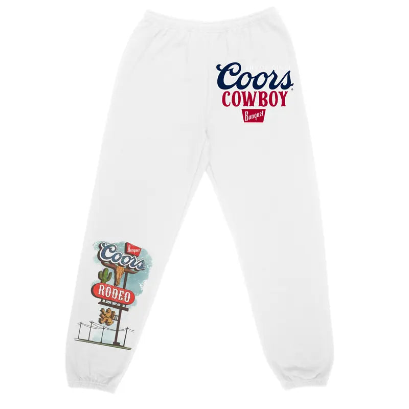 Y2K Streetwear Coors Banquet Rodeo Next Stop Unisex Sweatpants for Running and Casual Sports, Comfortable and Stylish Clothing, All Season Joggers Unisex, Gift for Him/Her Fabric Womenswear Trouser Underwear