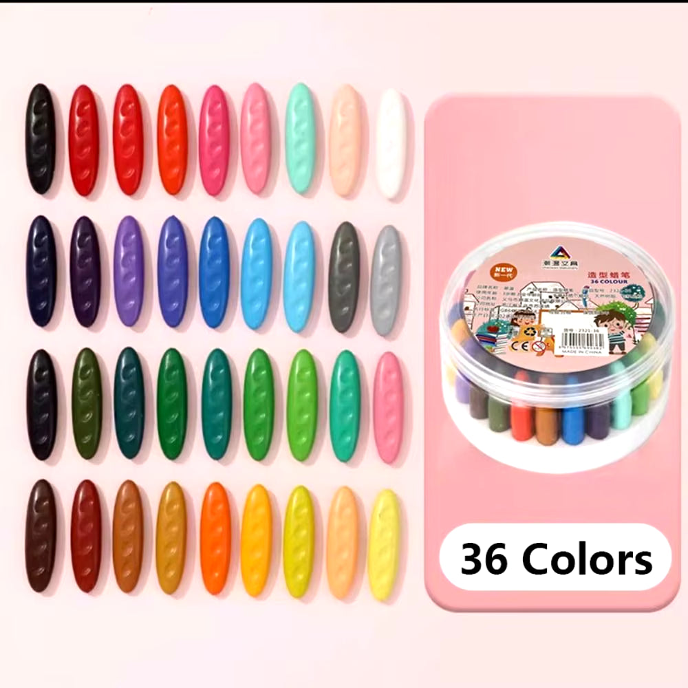 12/24/36 Colors Do Not Dirty Hands Plastic Crayon Plastic Erasable Painting Tools Peanut Shaped Washable Colored Crayon