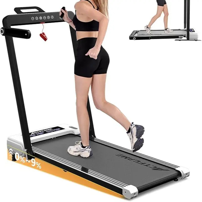 【With Adjustable Electric Lift】Treadmill with Incline, 3 in 1 Walking Pad Treadmill for Home Office, 2.5HP under Desk Treadmill with Remote, Auto Incline Foldable Treadmill 265 Capacity, LED Display for Walking Running