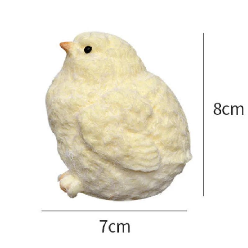 2024 Color Kawaii Handmade Silicone Soft Flocked Yellow Imitation TPR Soft Chicken Adult Children Cute Gift Toys Squishy Chicken