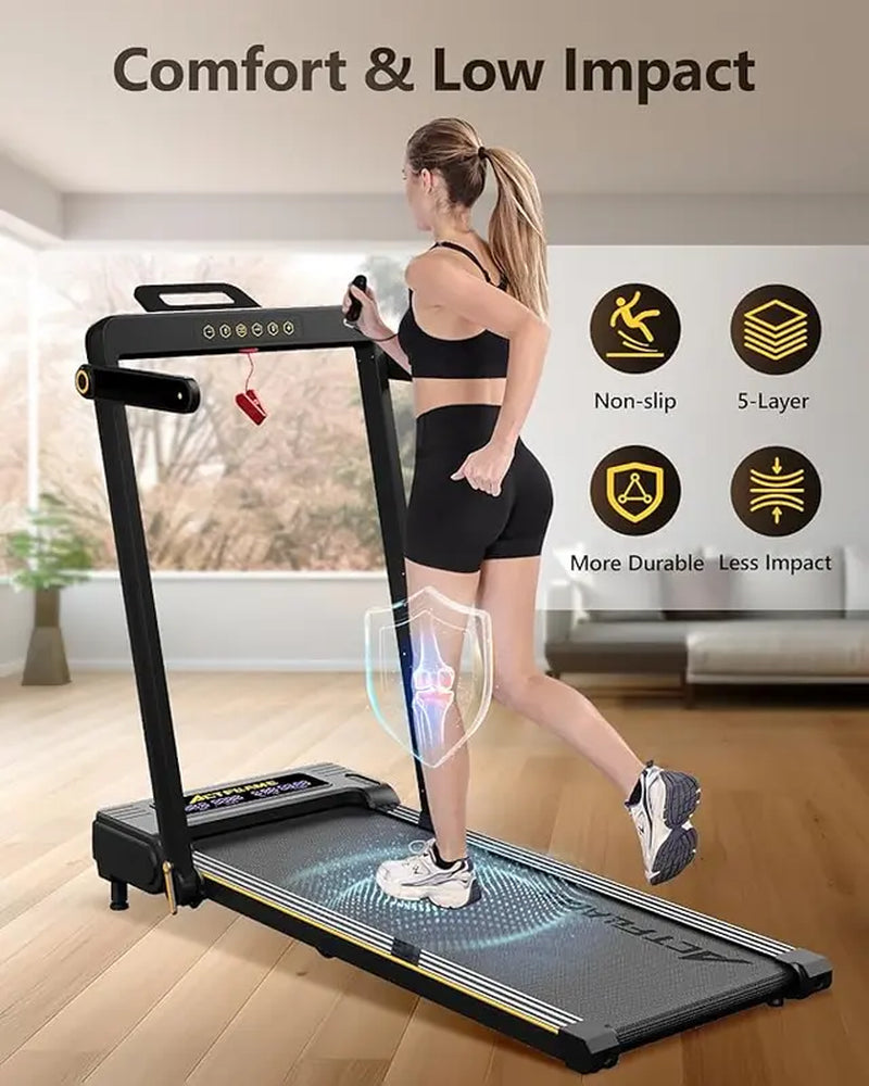 【With Adjustable Electric Lift】Treadmill with Incline, 3 in 1 Walking Pad Treadmill for Home Office, 2.5HP under Desk Treadmill with Remote, Auto Incline Foldable Treadmill 265 Capacity, LED Display for Walking Running