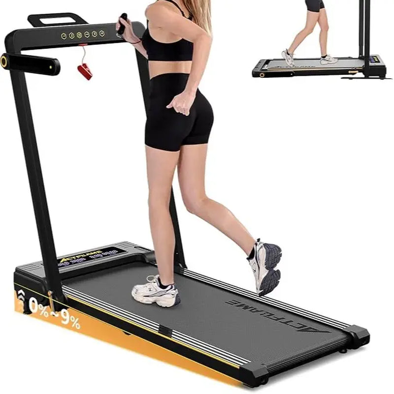 【With Adjustable Electric Lift】Treadmill with Incline, 3 in 1 Walking Pad Treadmill for Home Office, 2.5HP under Desk Treadmill with Remote, Auto Incline Foldable Treadmill 265 Capacity, LED Display for Walking Running