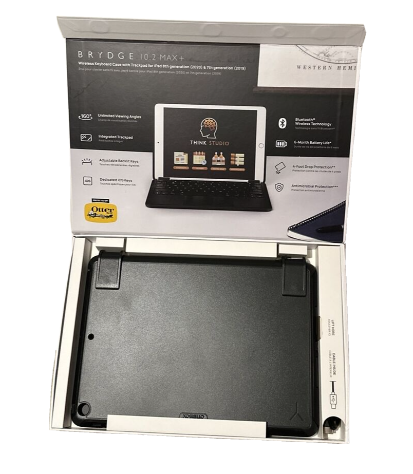 Brydge BRY8012 Keyboard case for Apple ipad - Black *OPEN BOX*